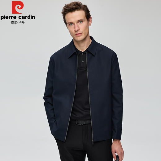 皮尔卡丹翻领针织细横纹格纹里布针织夹克PZXJ41201 商品图8