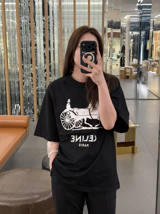 赛琳 25ss字母标识马车印花短袖T恤 男女同款（DY） 商品图1