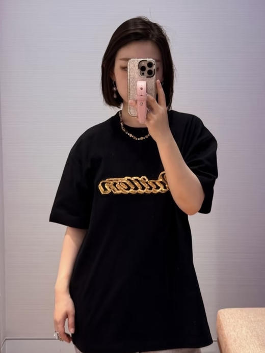 驴家 25ss亮片字母标识刺绣短袖T恤男女同款（DY） 商品图4