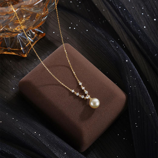 子佩集【星河仙境】银S925珍珠惜王妃套链【HJYTL013】9.5mm珠镀金星星金色珠2601 商品图1