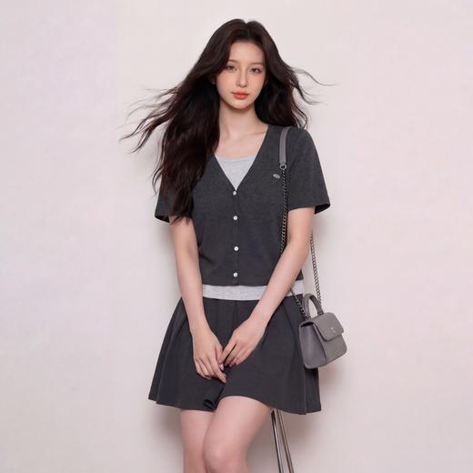 奢姿大码女装2026夏季拼接V领两件套胖妹妹松紧腰时尚休闲套装9962954668 商品图4