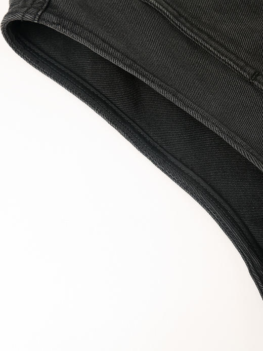 黑灰做旧牛仔马甲女 圆领无袖单排扣背心 复古宽松叠穿外搭坎肩 商品图4