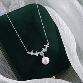 子佩集【蝴蝶微醺】银S925珍珠惜王妃套链【MLTL009】8.5mm珠蝴蝶一字2601