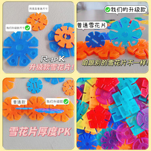 特价🉐29.9元100片❗️超大号雪花片❄️ 跟巴掌一样大的雪花片 加厚雪花片 儿童男女宝宝益智拼插玩具 早教抓握精细动作练习 商品图3