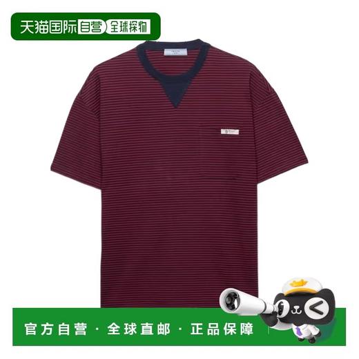 港风条纹tee，胸口小标设计。宽松复古做旧磨破圆领半袖儿C032458 商品图6
