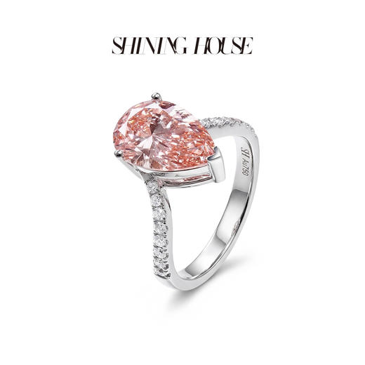 ShiningHouse[培育] 粉钻系列 18k金钻石戒指 梨形2克拉钻人工真钻人造钻石K金戒指时尚钻石戒指卓越匠心奢耀臻献【此商品不支持7天无理由退货退款】 商品图2