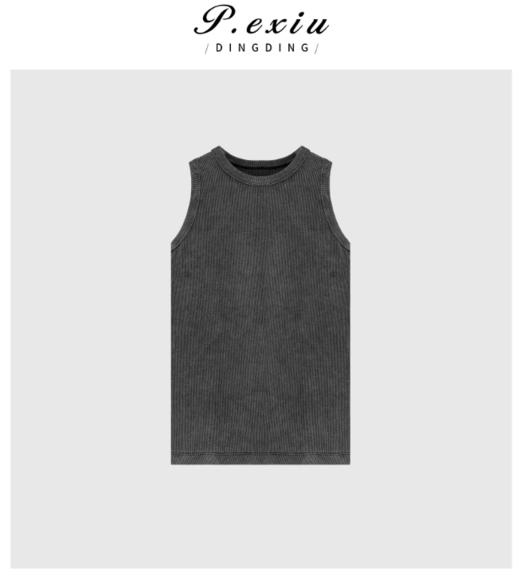 03-4潘依绣丁丁宠粉夏季新款染色工艺背心短袖Q6547 商品图0