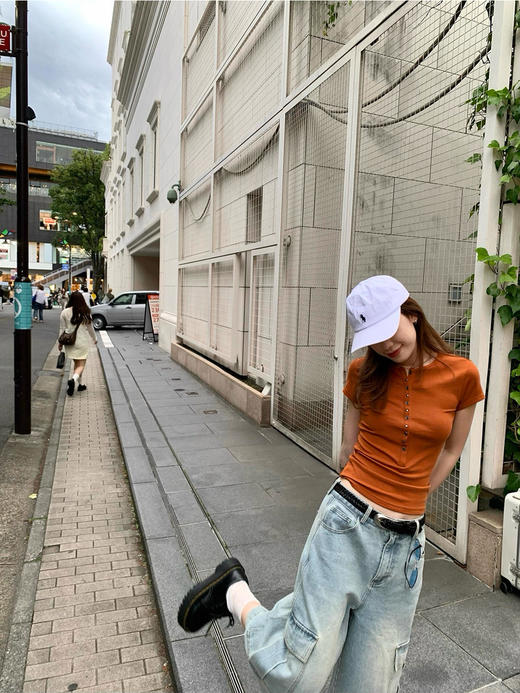 莫代尔莱赛尔天丝复古铆钉短袖T 商品图3