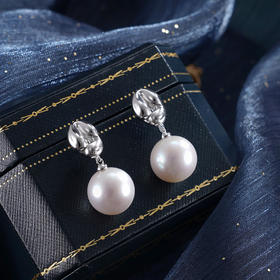 子佩集【缪斯幻境】银S925珍珠惜王妃耳钉【EM2834-XF】13mm珠抽象印记2601