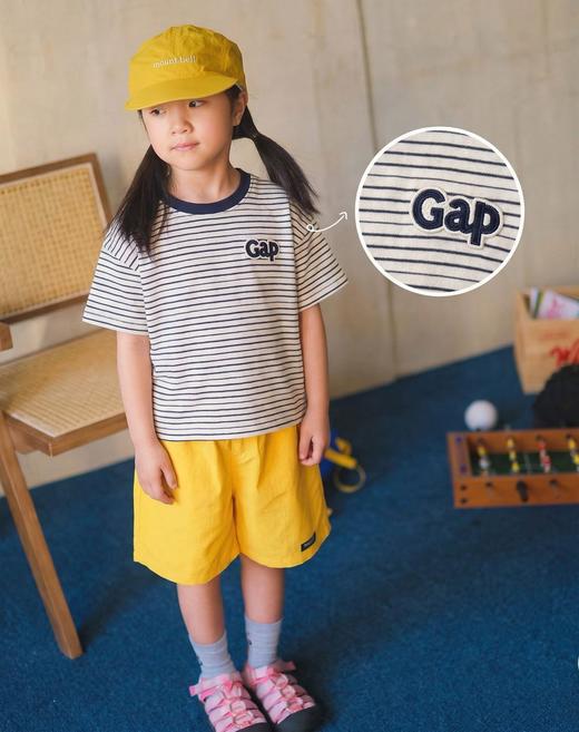 二店y 【一组两件】 G家经典款纯色大logo+条纹刺绣 儿童短袖T恤 商品图14