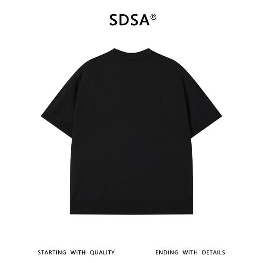 SDSA男装2026新款高贵轻奢老钱风肌理感纯色圆领短袖T恤百搭上衣 商品图1