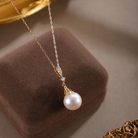 子佩集【星芒圣灵】银S925珍珠惜王妃套链【MLTL014】10mm珠镀金水滴吊球2601