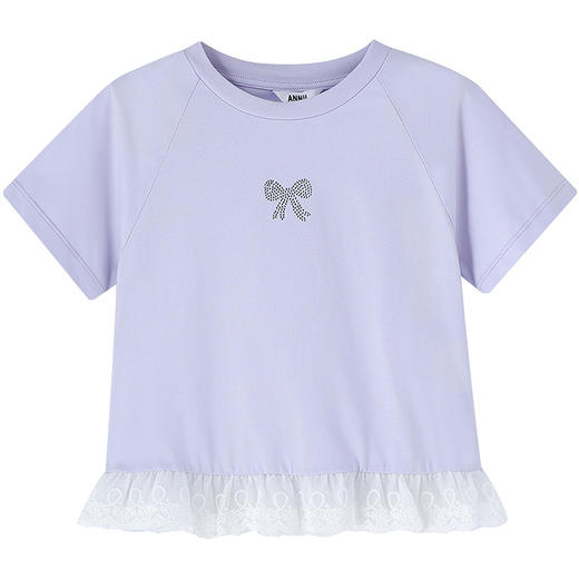 女童圆领短袖针织衫夏季新款安奈儿童装EG621637 商品图6