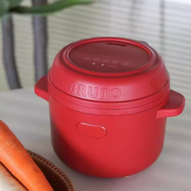 旗舰店💰500+【BRUNO-小饭墩电饭煲】🔺特有“微压添香阀”激发原生稻香🌾0氟珐琅涂层，健康不粘锅🍚60°碗型发热盘➕3mm加厚升级珐琅内胆