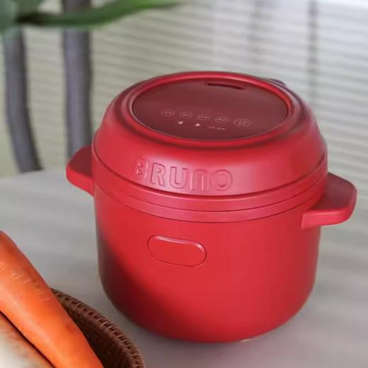 旗舰店💰500+【BRUNO-小饭墩电饭煲】🔺特有“微压添香阀”激发原生稻香🌾0氟珐琅涂层，健康不粘锅🍚60°碗型发热盘➕3mm加厚升级珐琅内胆 商品图0