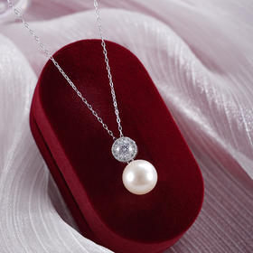 子佩集【璀璨时光】银S925珍珠惜王妃套链【MLTL018】10mm珠吊球圆形圆钻2601