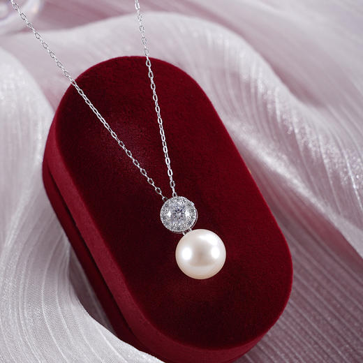 子佩集【璀璨时光】银S925珍珠惜王妃套链【MLTL018】10mm珠吊球圆形圆钻2601 商品图0