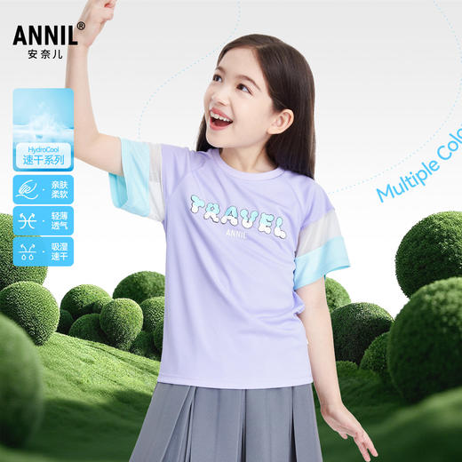 女童圆领短袖针织衫夏季新款安奈儿童装EG621706 商品图0