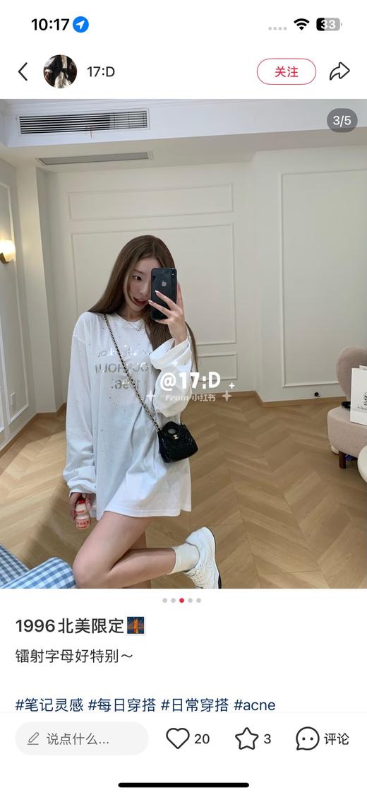 𝐀𝐜𝐧𝐞镜面烫钻长tee 𝟏𝟗𝟗𝟔闪银限定系列 商品图7