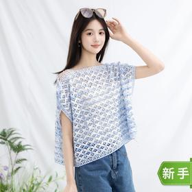 苏苏姐家简兮多变罩衫手工diy编织钩针5#段染蕾丝毛线团材料包