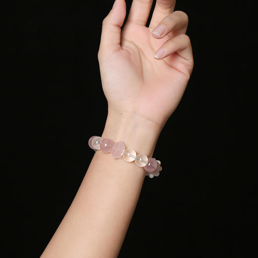 【祈愿吉品】「泡沫之夏」粉晶海蓝宝白水晶手链 商品图2