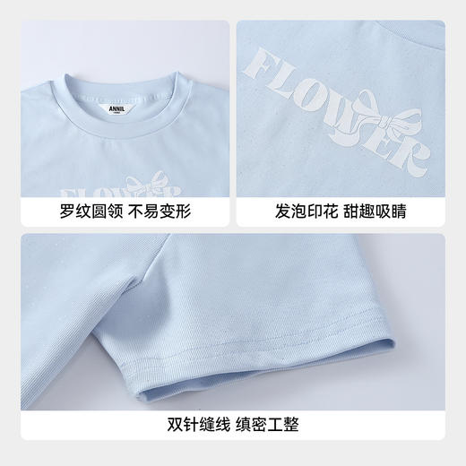 女童圆领短袖针织衫夏季新款安奈儿童装EG621644 商品图4