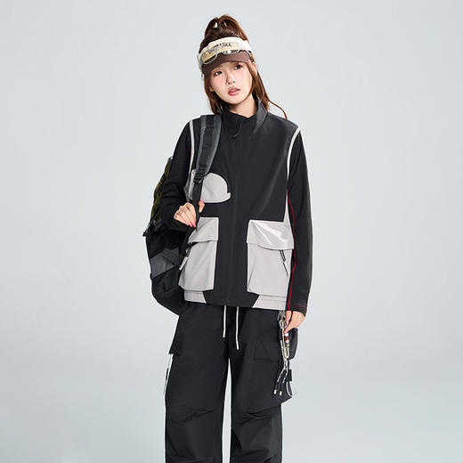 LUCKY DEER/幸运鹿情侣款防泼水运动时尚防风运动马甲6018 商品图2