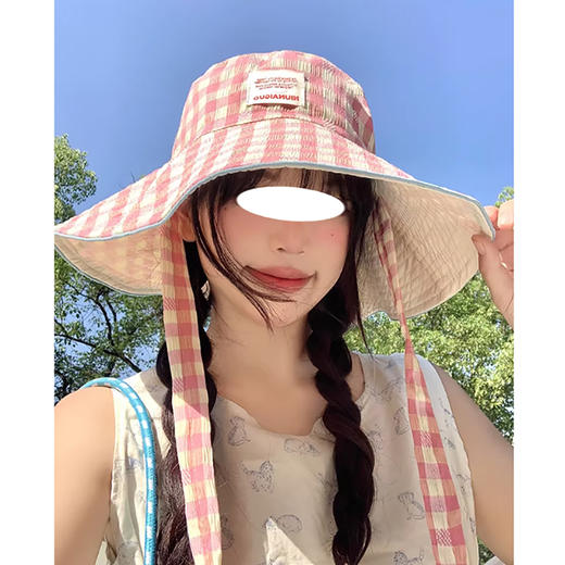 裁缝学苑AH137宽边系带防晒帽纸样渔夫帽子大帽檐遮阳样板图纸 商品图3