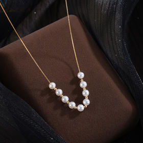 子佩集【九霄星芒】G18K珍珠惜王妃项链【MLKJXL003】4.2mm珠多珠2601
