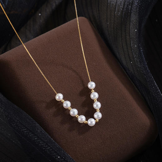 子佩集【九霄星芒】G18K珍珠惜王妃项链【MLKJXL003】4.2mm珠多珠2601 商品图0