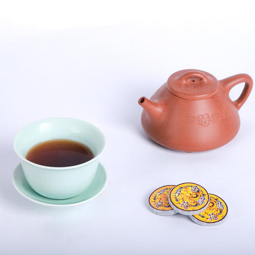 新化黑茶礼品湖南特产金花原叶薄片特级茶叶礼盒装送礼长辈过年节 商品图4