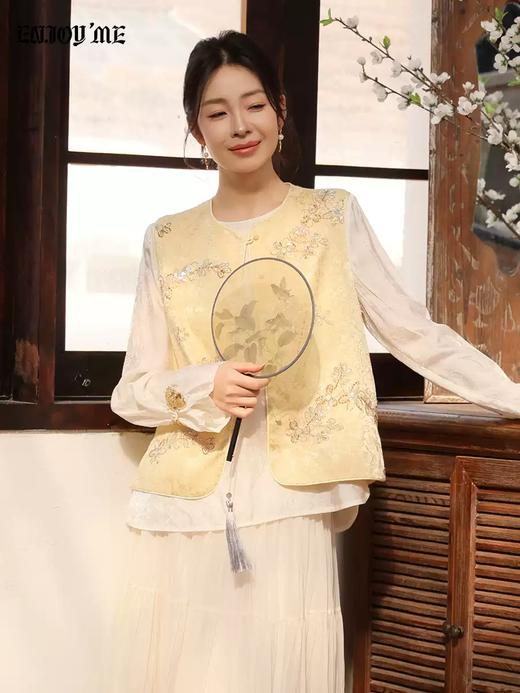 【门店同款】ENJOY春季“画中行”小和春日中式上衣 169543713 商品图0