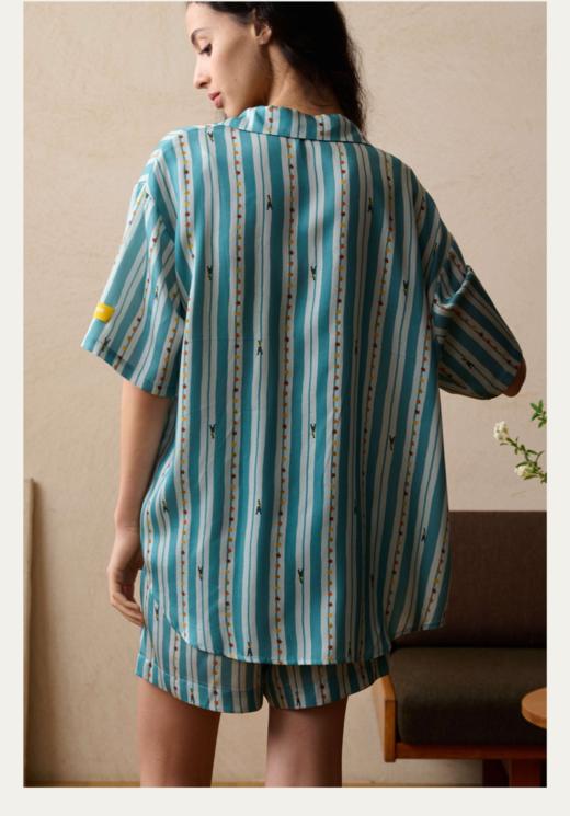 月亮宝藏LUUNAMINE 印花天丝缎短 袖睡衣 套装 商品图1