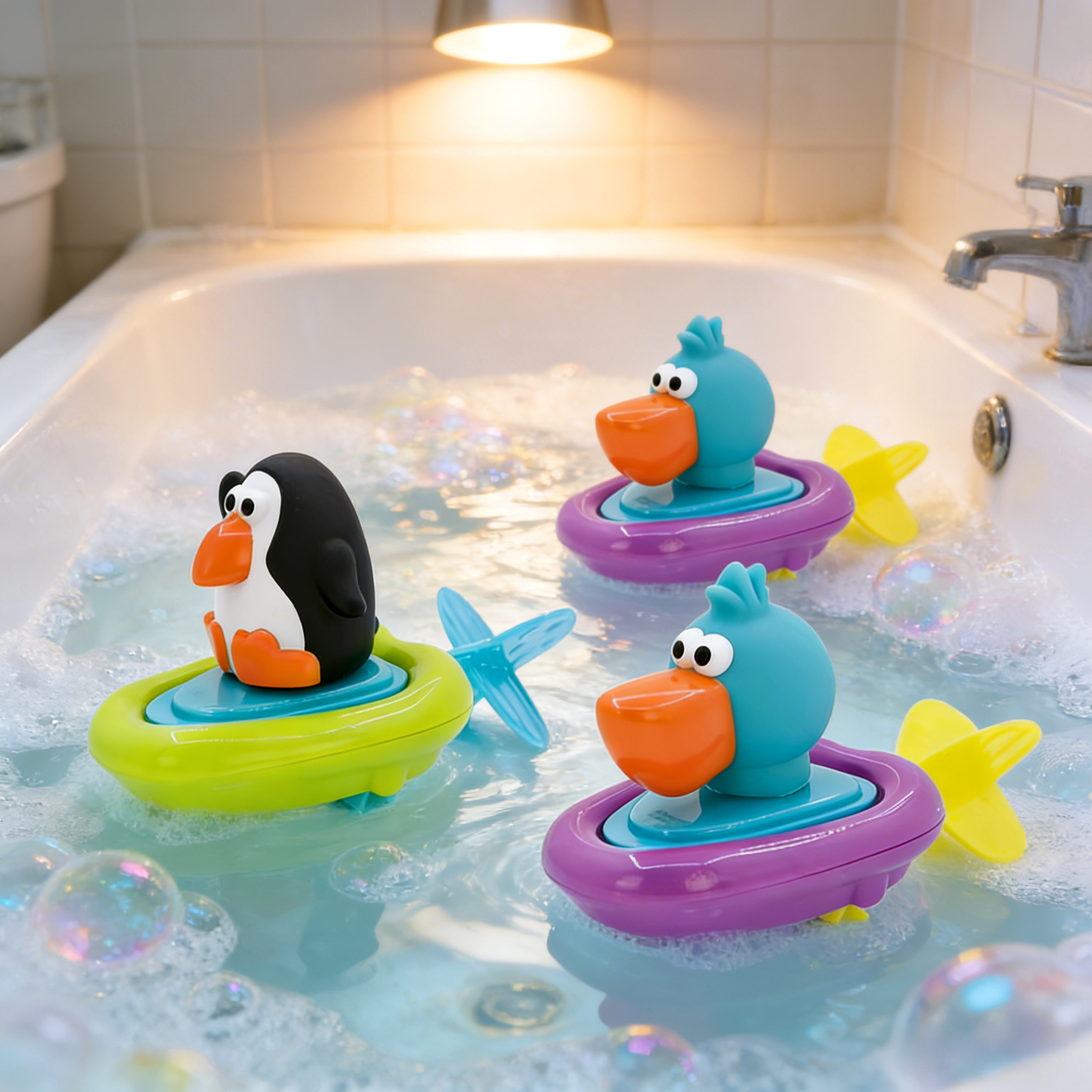 美国sassy宝宝洗澡玩具戏水发条玩具 拉绳发条船