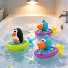 美国sassy宝宝洗澡玩具戏水发条玩具 拉绳发条船