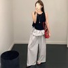 春夏新款【小众芭蕾风裙边休闲裤】松弛感净色松紧腰气质休闲工装裤 商品缩略图0