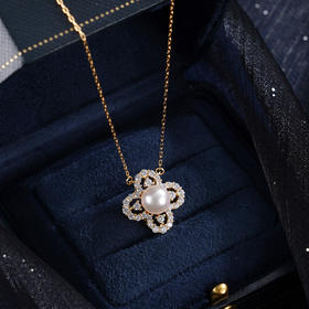 子佩集【四叶之约】银S925珍珠惜王妃套链【HJYTL015】7.5mm珠镀金四叶草2601