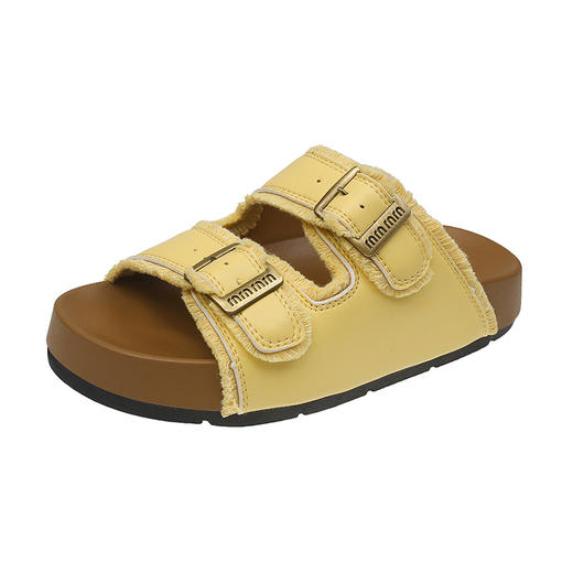 【超火厚底勃肯拖鞋】夏季时尚外穿 软底舒适方扣懒人一字沙滩凉拖鞋  商品图4