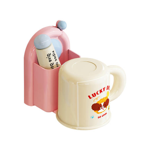 【强力吸附❗️独立取用】牙刷置物架壁挂式免打孔多巴胺粘贴漱口杯子收纳架洗漱杯。ya 商品图4