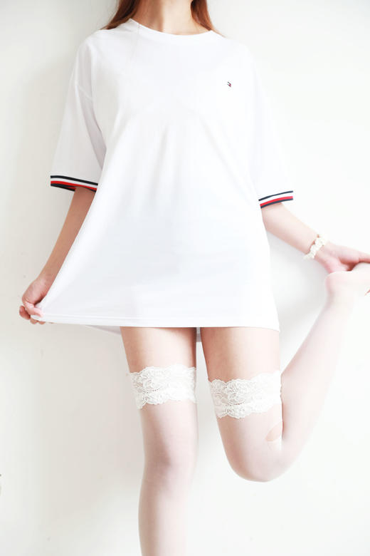 基础全棉tee，胸口小标刺绣。撞色边正肩情侣款宽松半袖儿E032468 商品图14