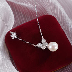 子佩集【花蝶之遇】银S925珍珠惜王妃套链【MLTL025】10mm珠蝴蝶五瓣花2601