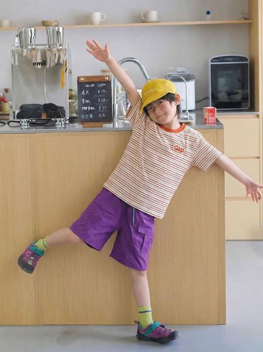 二店y 【一组两件】 G家经典款纯色大logo+条纹刺绣 儿童短袖T恤 商品图6