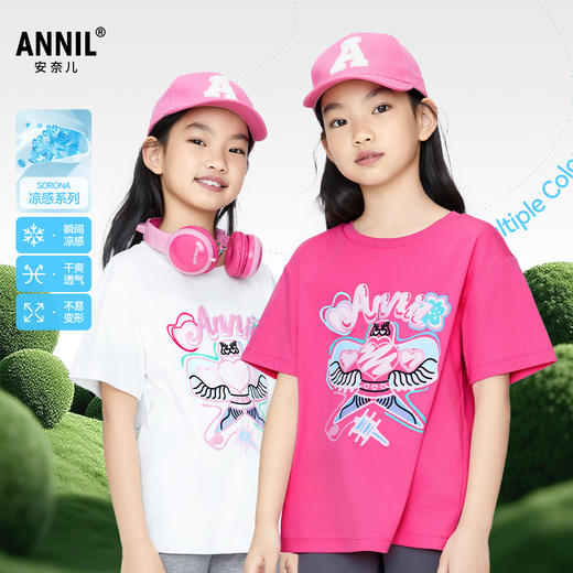 女童圆领短袖针织衫夏季新款安奈儿童装EG621694 商品图0