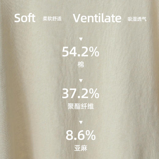 【版型显瘦】含亚麻 慵懒风卷边修身短袖T恤内搭 商品图3