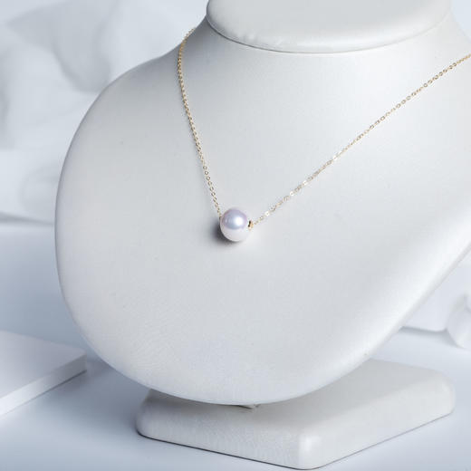 白色淡水珍珠路路通吊坠项链DZ266 商品图0