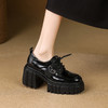 【预售5天】英伦风厚底真皮乐福鞋女系带深口单鞋小个子增高百搭小皮鞋MWLR&WW56905 商品缩略图0