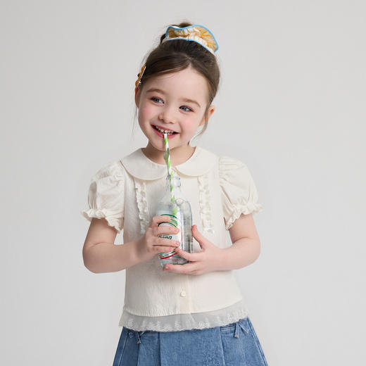 笛莎Deesha 2026年夏季新款小童女童开襟衬衫衬衫 商品图1