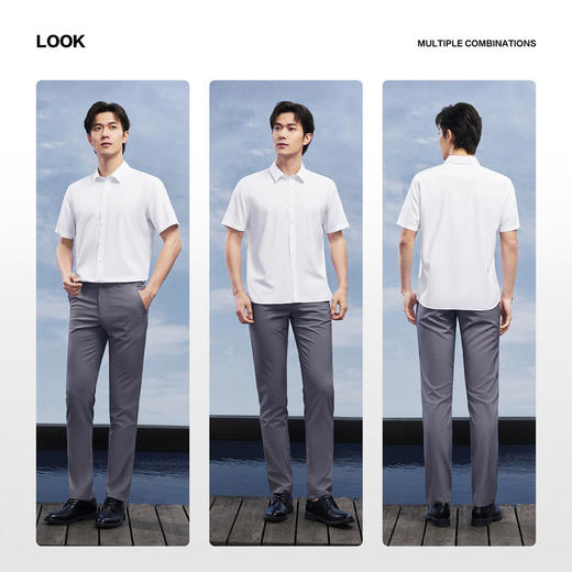 【DP免烫】柒牌男士商务短袖衬衫2026夏季新款上班休闲翻领衬衣 130A70820 商品图2