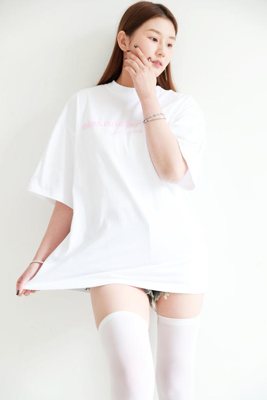 复古美式大tee，胸口徽标印花。情侣款宽松氛围感圆领t恤E032488 商品图13