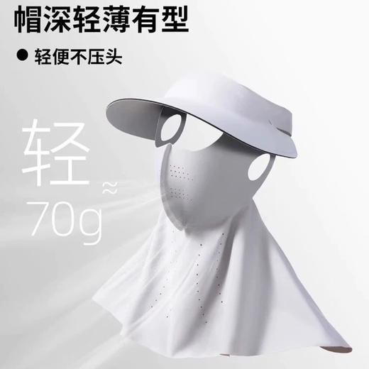 【29.9元1套，39.9元2套】硬核防晒 全新升级 !全脸防晒 !（黑胶帽 十口罩/面罩一体防晒脸基尼）出门必备神器 !物理防晒才是YYDS!防晒帽/防晒口罩/防 晒面罩一步到位! 商品图8